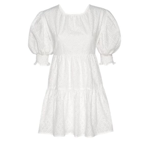 NWT MISA Fraser Tiered Cotton White Mini Dress Size Medium -$395 - Picture 3 of 9